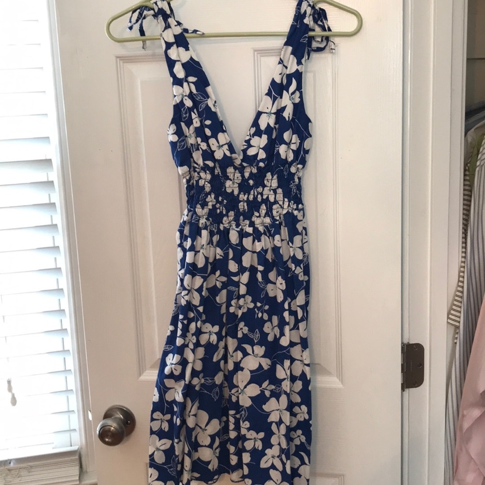 Blue & white floral sundress